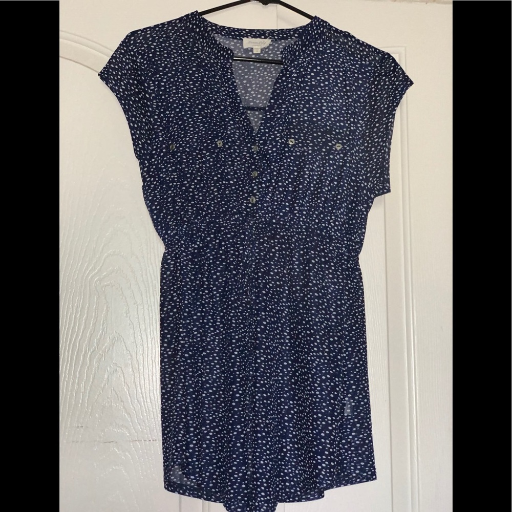 Navy blue blouse with buttons